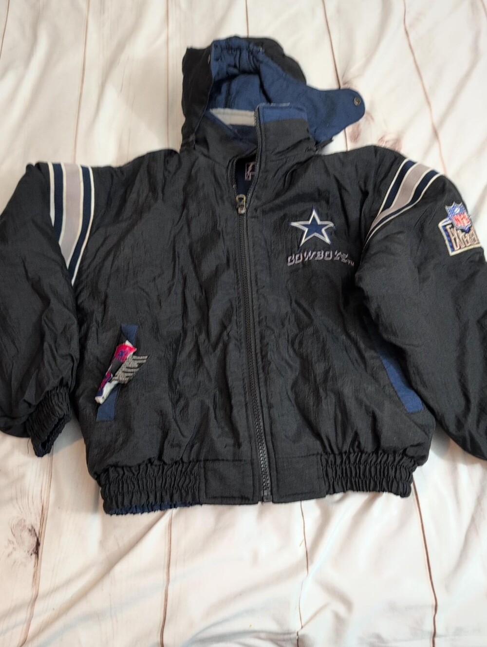 Vintage 90s Pro Player Dallas Cowboys Reversible Jacket Youth L 16-18 NFL